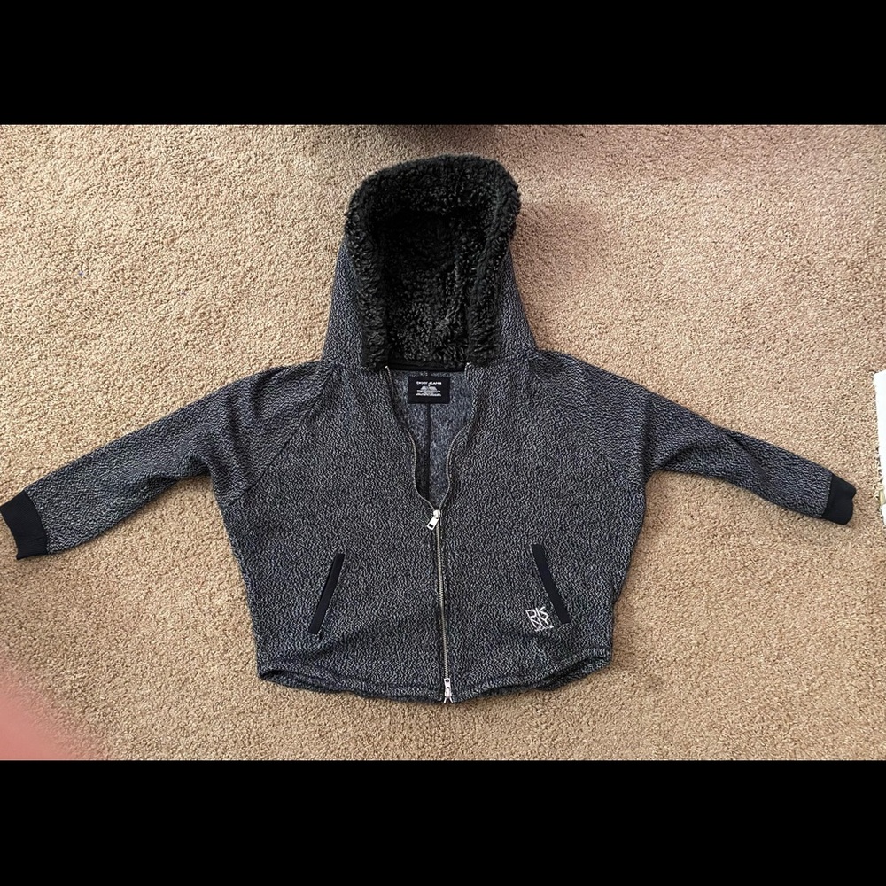 DKNY womens full zip up hoodie with Sherpa in the hood size medium